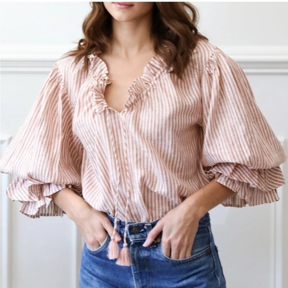 Mille Tops - Mille Rose Top in Siena Stripe in XS
XS